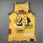 NBA 24 Kobe Bryant Lakers Graffiti Maillot jaune